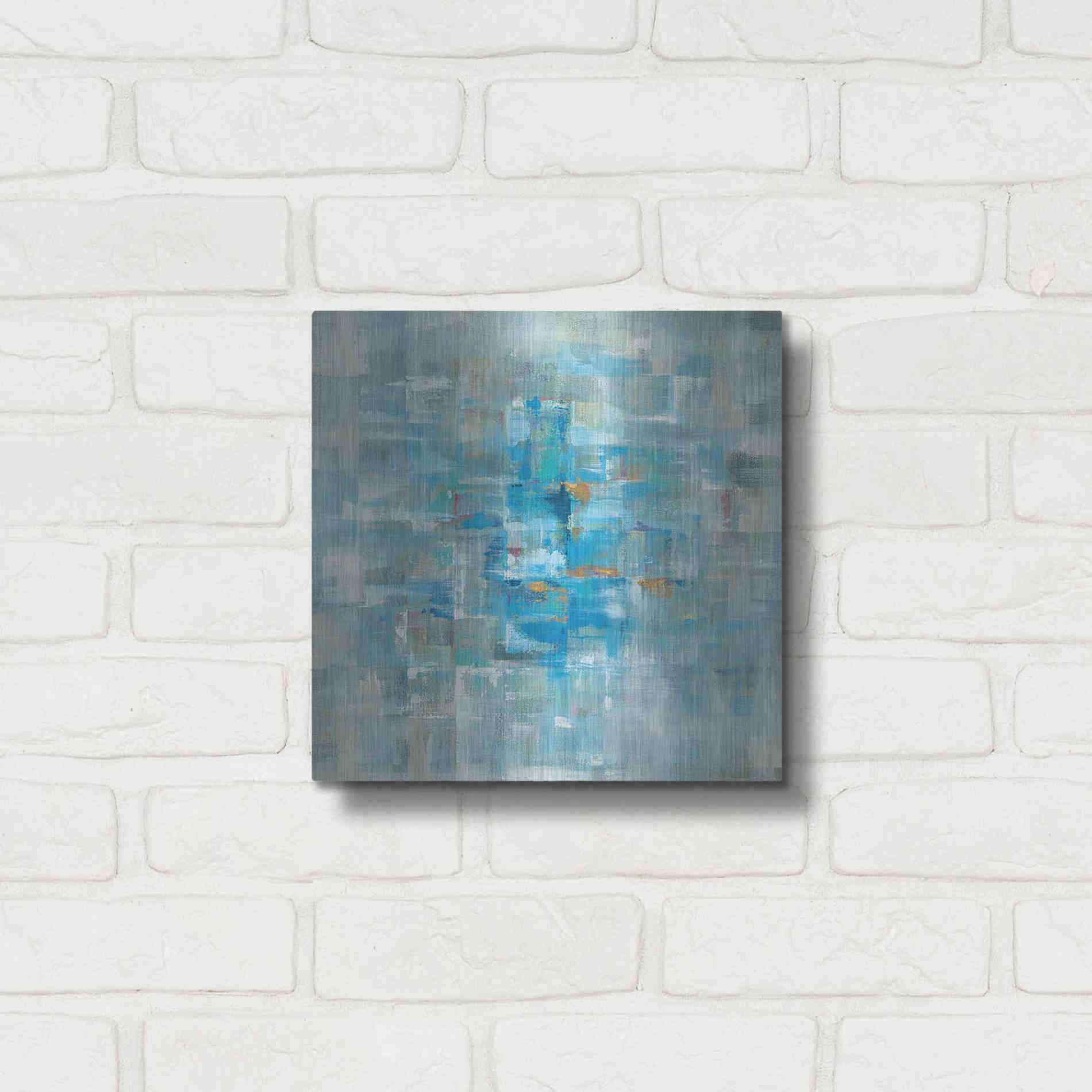 Luxe Metal Art 'Abstract Squares' by Danhui Nai, Metal Wall Art,12x12