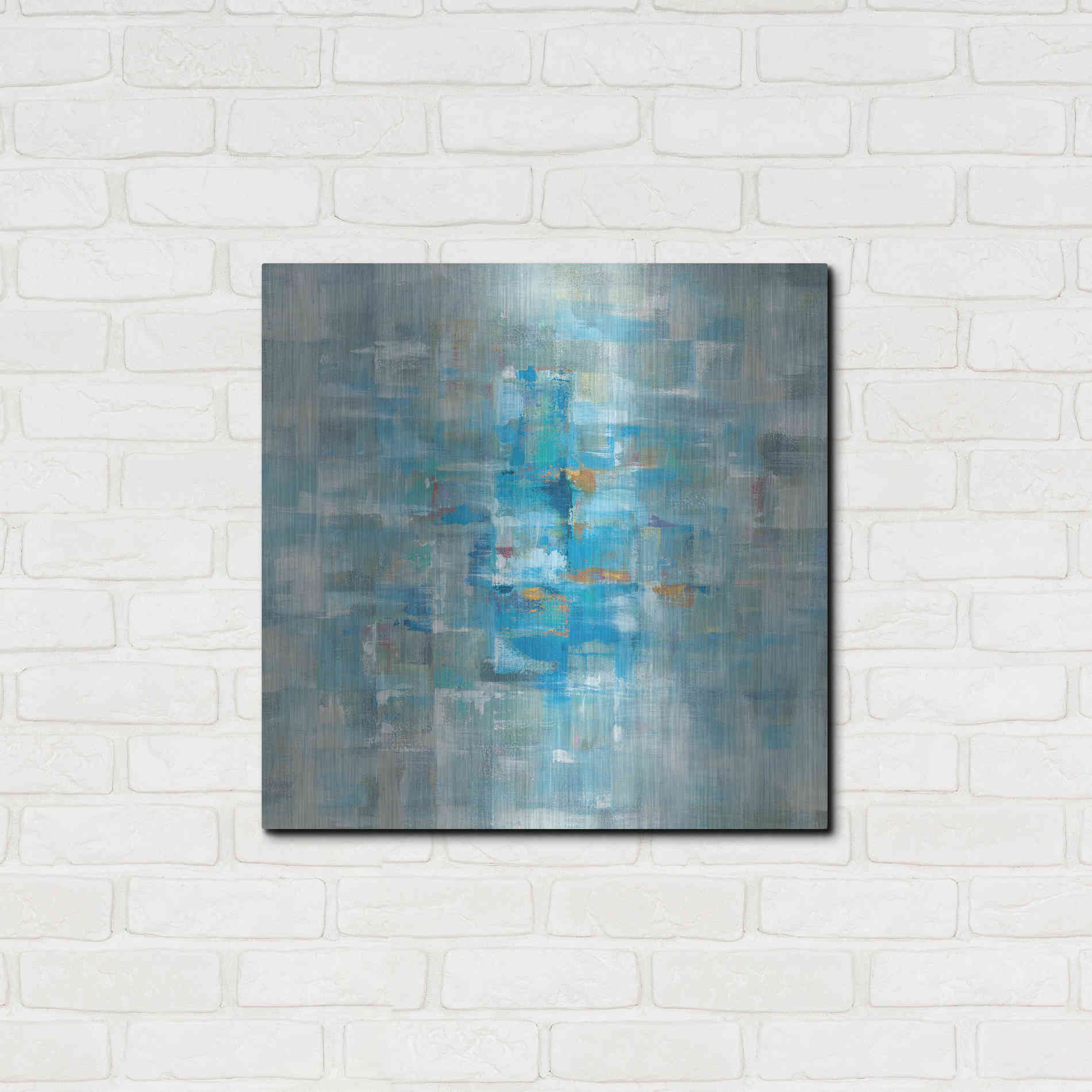 Luxe Metal Art 'Abstract Squares' by Danhui Nai, Metal Wall Art,24x24