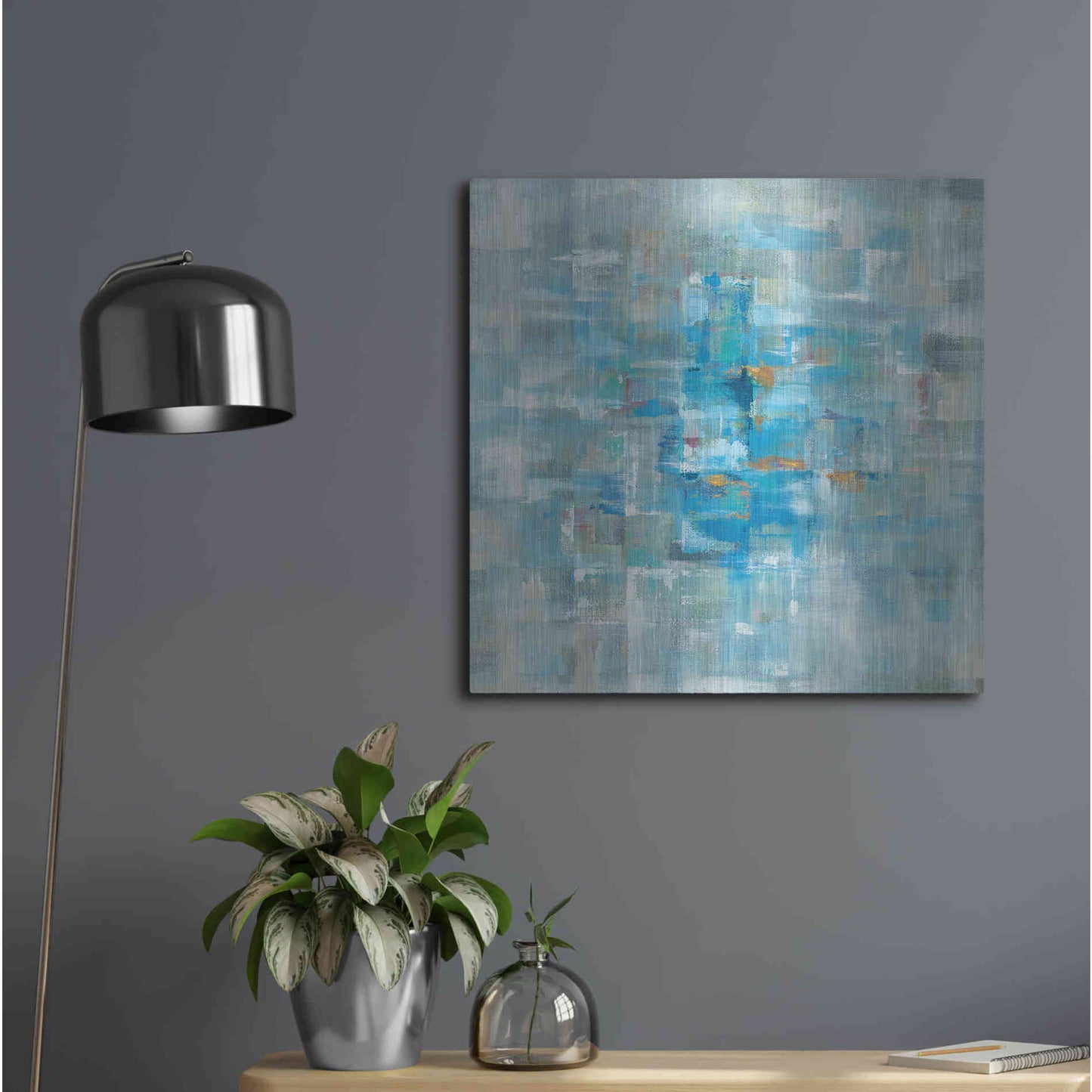 Luxe Metal Art 'Abstract Squares' by Danhui Nai, Metal Wall Art,24x24