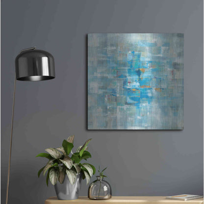 Luxe Metal Art 'Abstract Squares' by Danhui Nai, Metal Wall Art,24x24