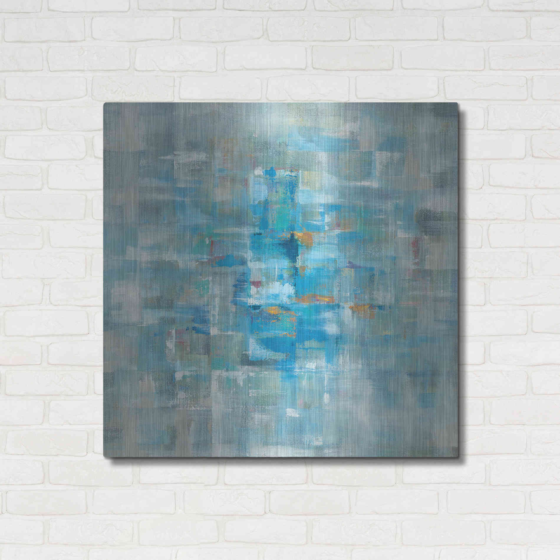 Luxe Metal Art 'Abstract Squares' by Danhui Nai, Metal Wall Art,36x36