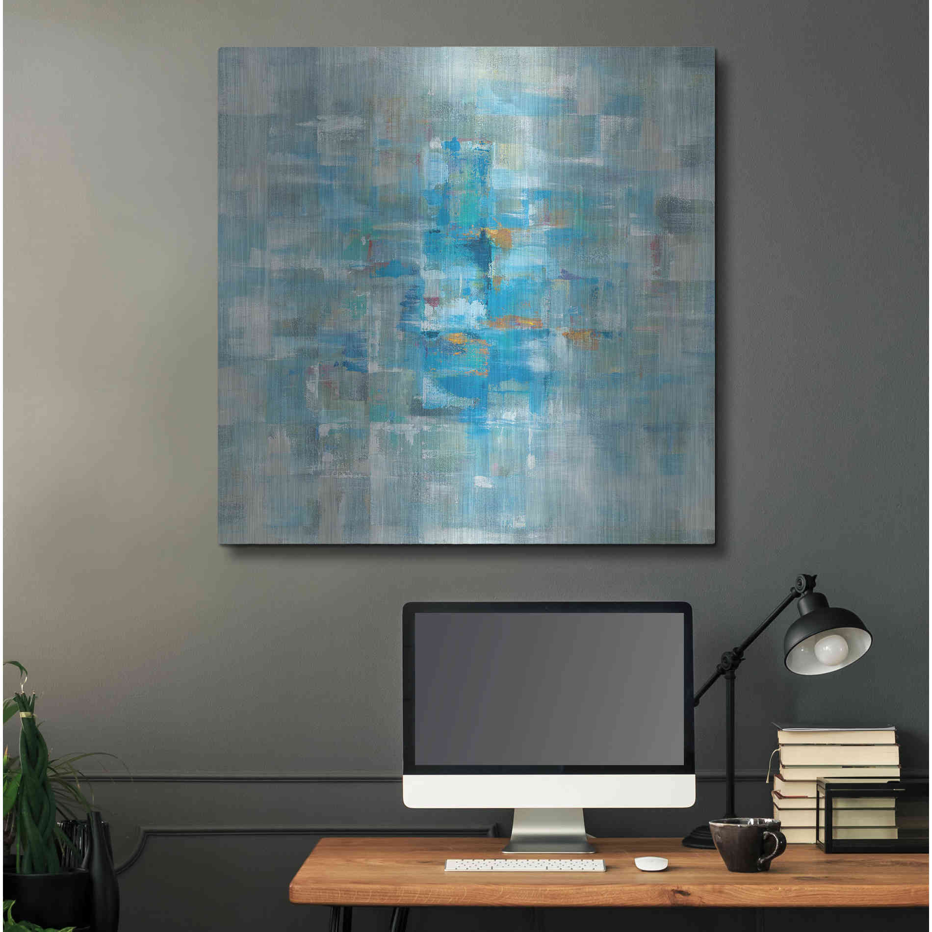 Luxe Metal Art 'Abstract Squares' by Danhui Nai, Metal Wall Art,36x36