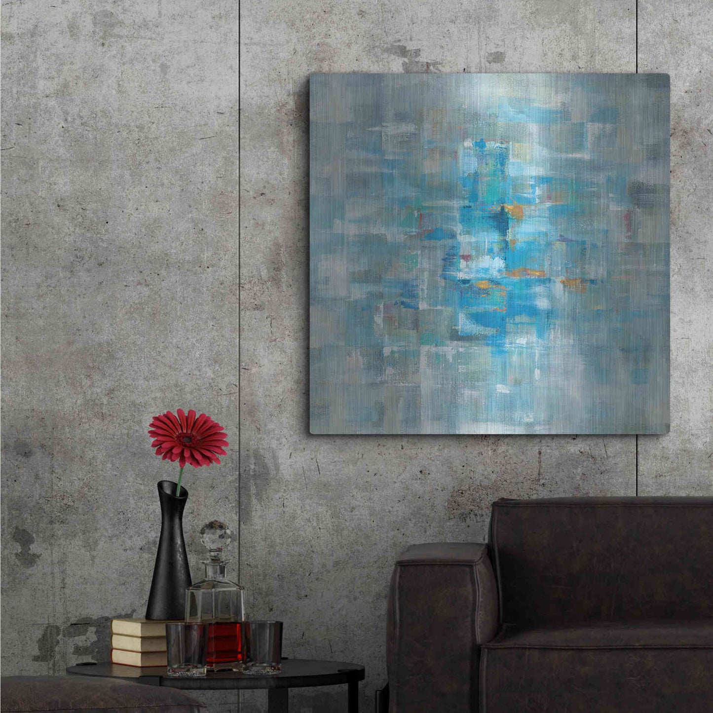 Luxe Metal Art 'Abstract Squares' by Danhui Nai, Metal Wall Art,36x36