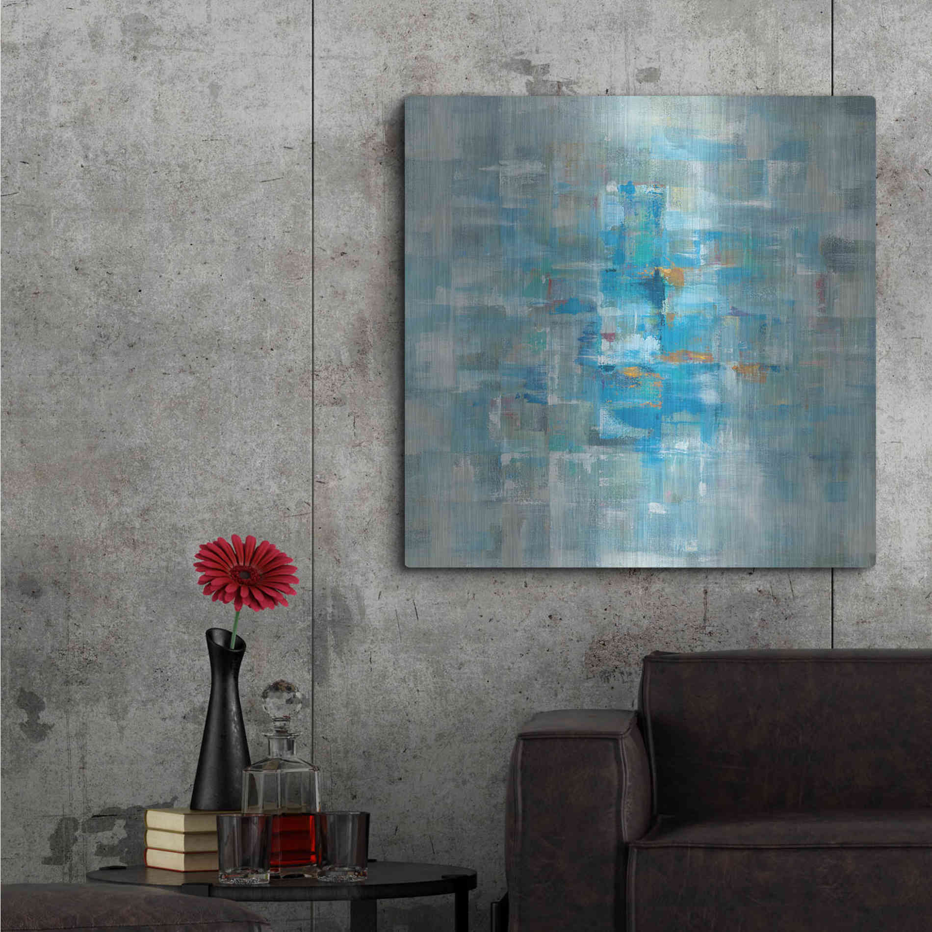Luxe Metal Art 'Abstract Squares' by Danhui Nai, Metal Wall Art,36x36