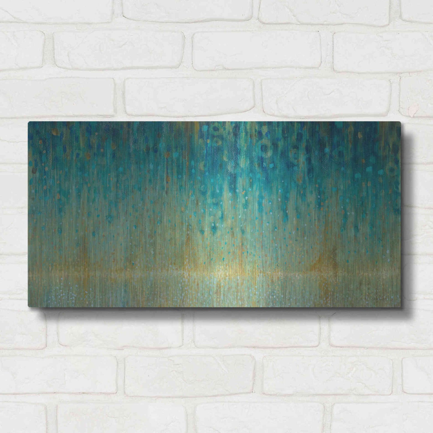 Luxe Metal Art 'Rain Abstract I Panel' by Danhui Nai, Metal Wall Art,24x12