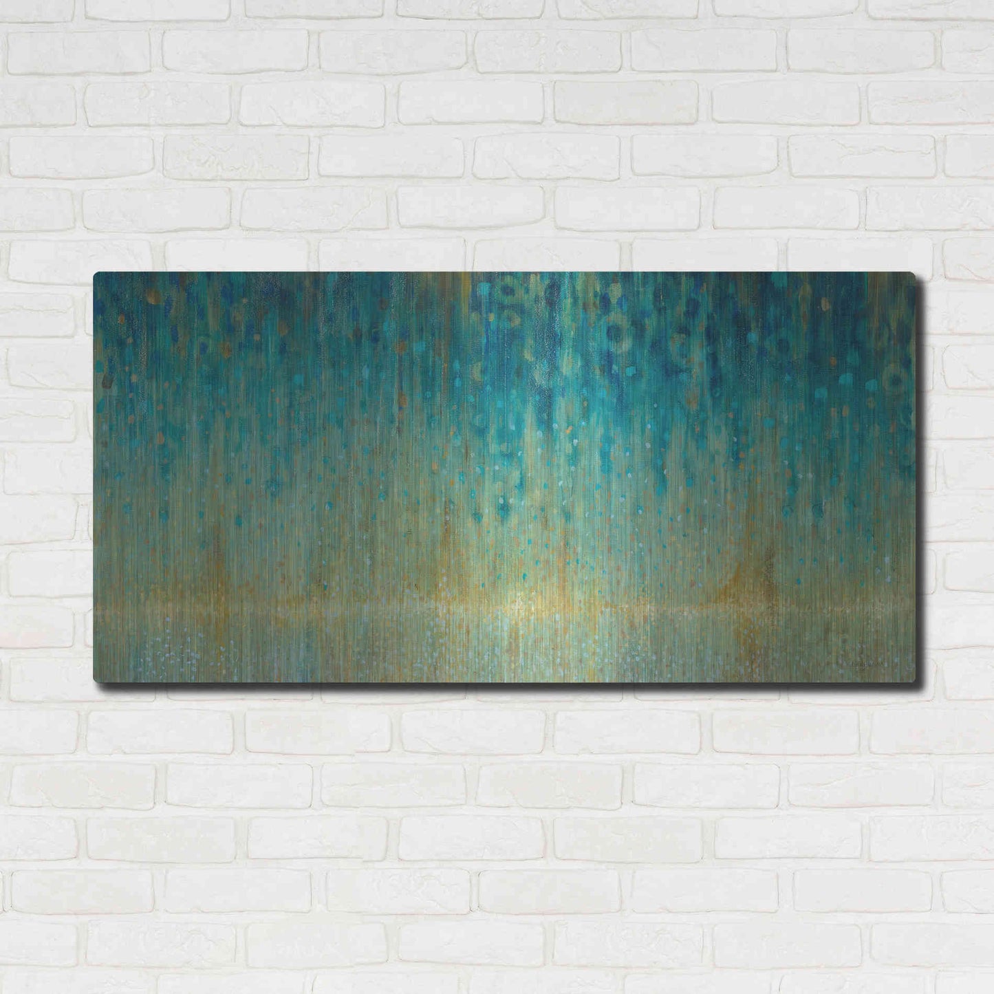 Luxe Metal Art 'Rain Abstract I Panel' by Danhui Nai, Metal Wall Art,48x24