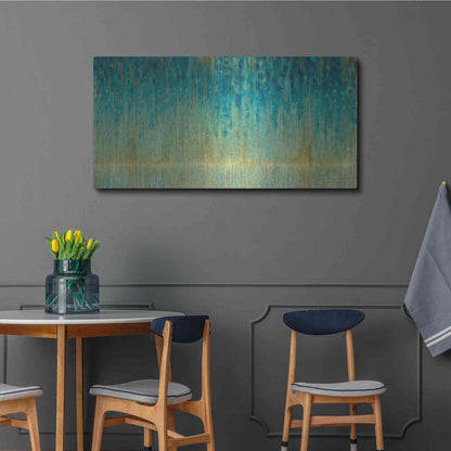 Luxe Metal Art 'Rain Abstract I Panel' by Danhui Nai, Metal Wall Art,48x24