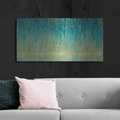 Luxe Metal Art 'Rain Abstract I Panel' by Danhui Nai, Metal Wall Art,48x24
