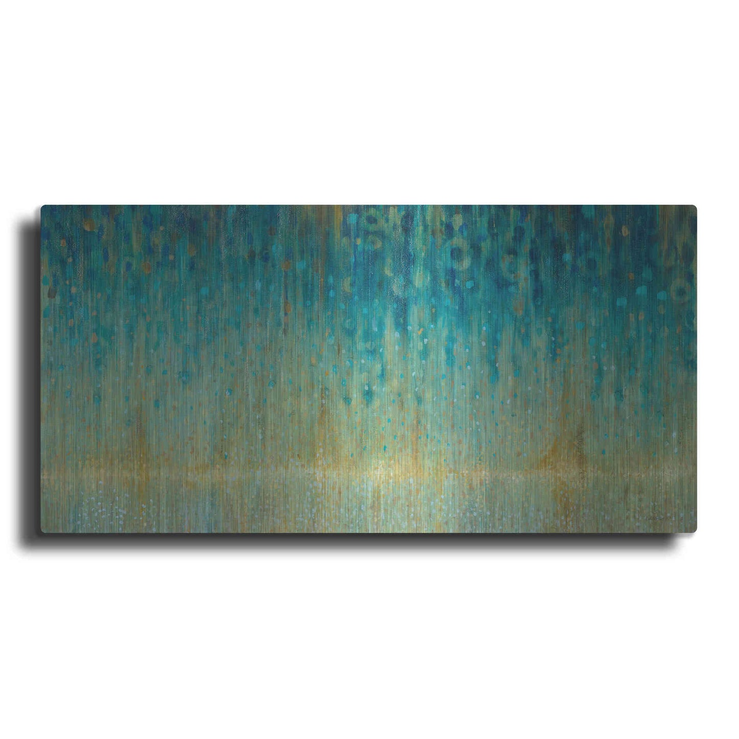 Luxe Metal Art 'Rain Abstract I Panel' by Danhui Nai, Metal Wall Art
