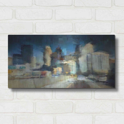 Luxe Metal Art 'City in Motion' by David Manlove, Metal Wall Art,24x12