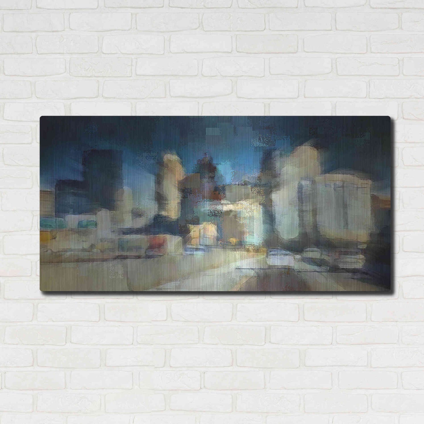 Luxe Metal Art 'City in Motion' by David Manlove, Metal Wall Art,48x24