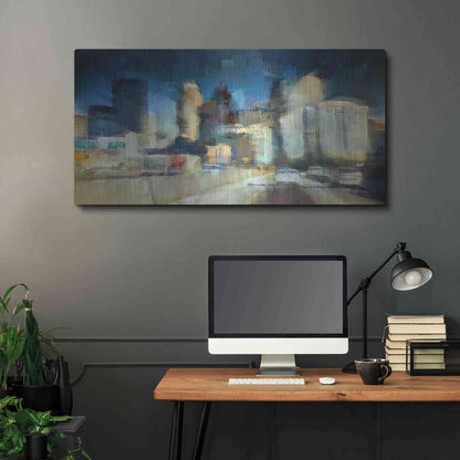 Luxe Metal Art 'City in Motion' by David Manlove, Metal Wall Art,48x24