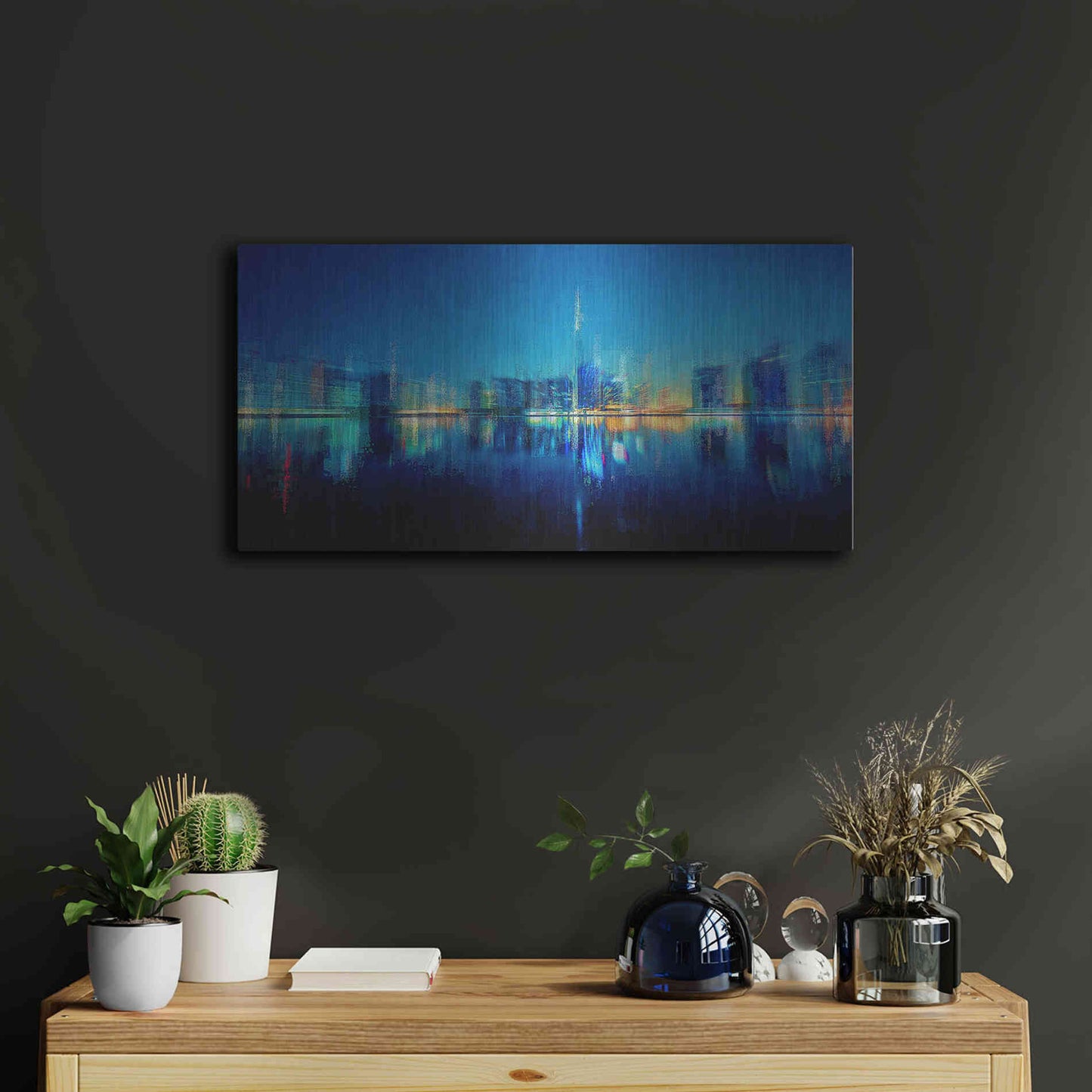 Luxe Metal Art 'Night of the City' by David Manlove, Metal Wall Art,24x12