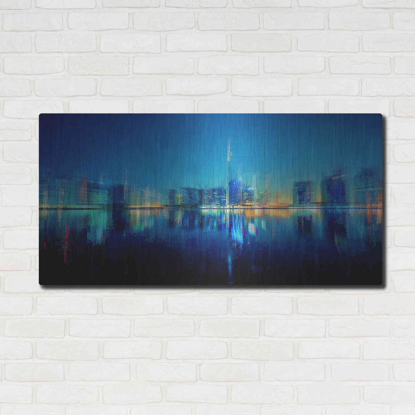 Luxe Metal Art 'Night of the City' by David Manlove, Metal Wall Art,48x24