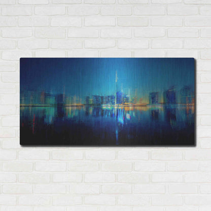 Luxe Metal Art 'Night of the City' by David Manlove, Metal Wall Art,48x24