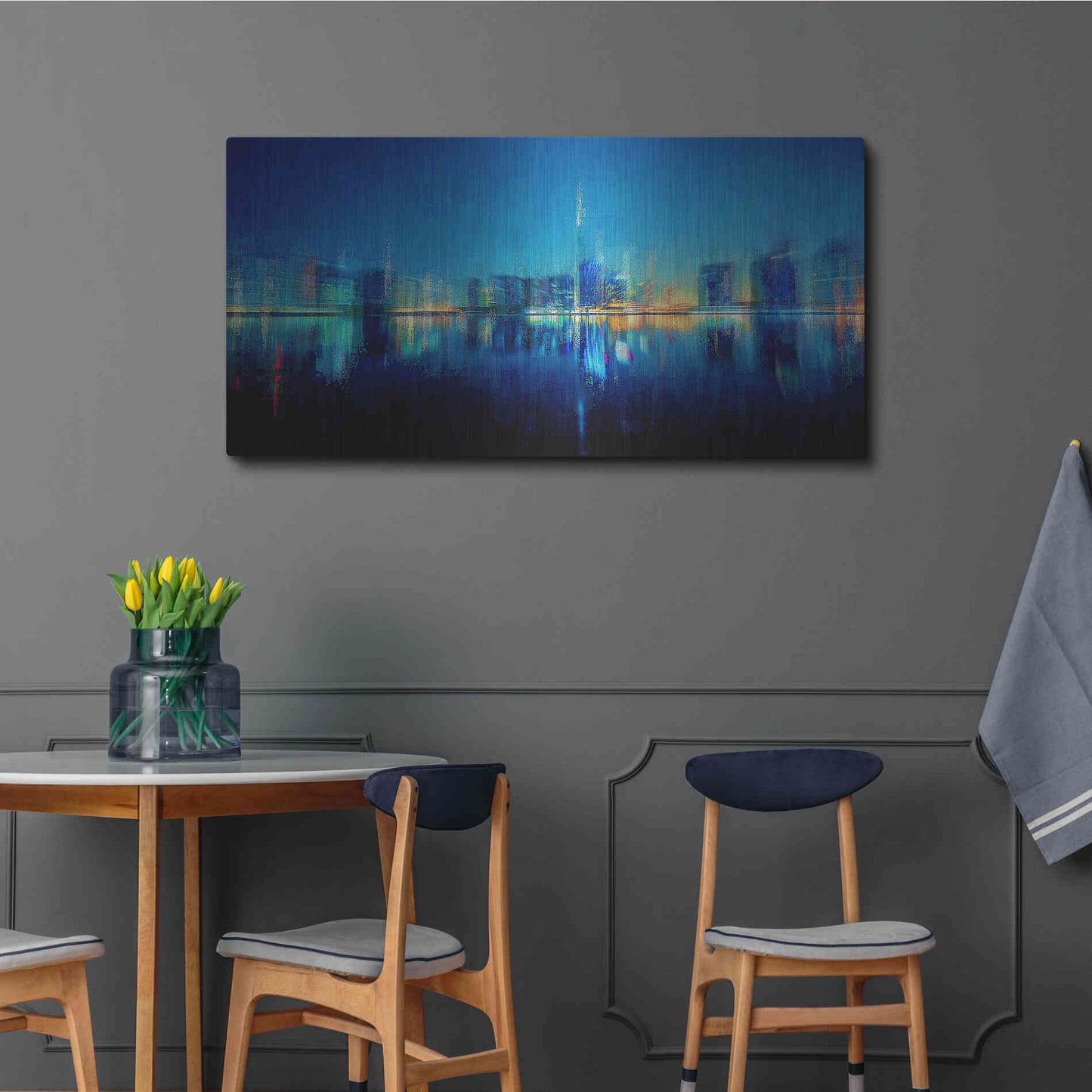 Luxe Metal Art 'Night of the City' by David Manlove, Metal Wall Art,48x24