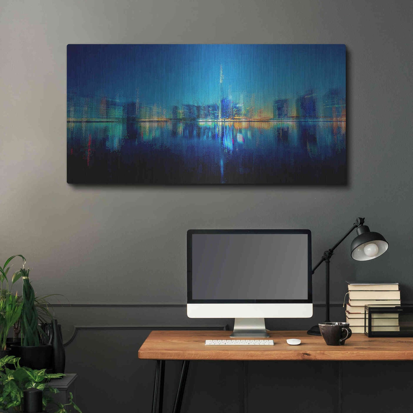 Luxe Metal Art 'Night of the City' by David Manlove, Metal Wall Art,48x24