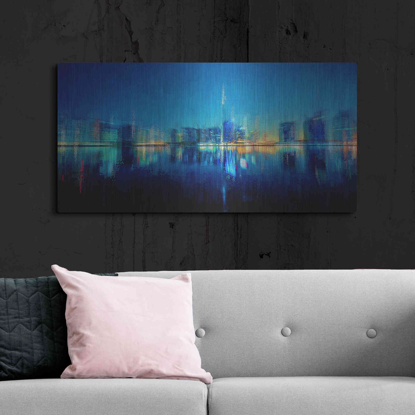 Luxe Metal Art 'Night of the City' by David Manlove, Metal Wall Art,48x24