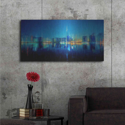 Luxe Metal Art 'Night of the City' by David Manlove, Metal Wall Art,48x24