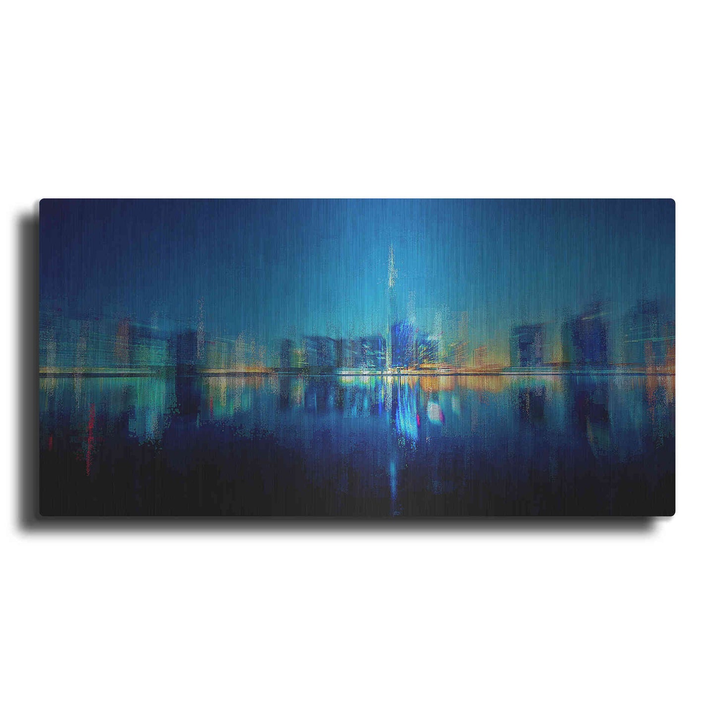 Luxe Metal Art 'Night of the City' by David Manlove, Metal Wall Art