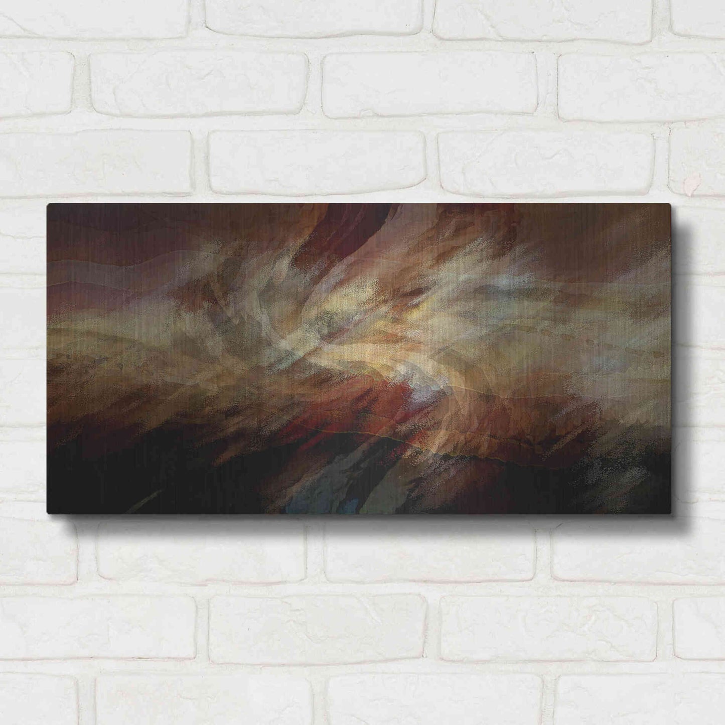 Luxe Metal Art 'Crimson Fire VI' by David Manlove, Metal Wall Art,24x12