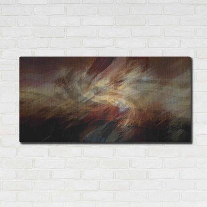 Luxe Metal Art 'Crimson Fire VI' by David Manlove, Metal Wall Art,48x24