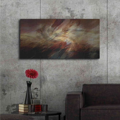 Luxe Metal Art 'Crimson Fire VI' by David Manlove, Metal Wall Art,48x24