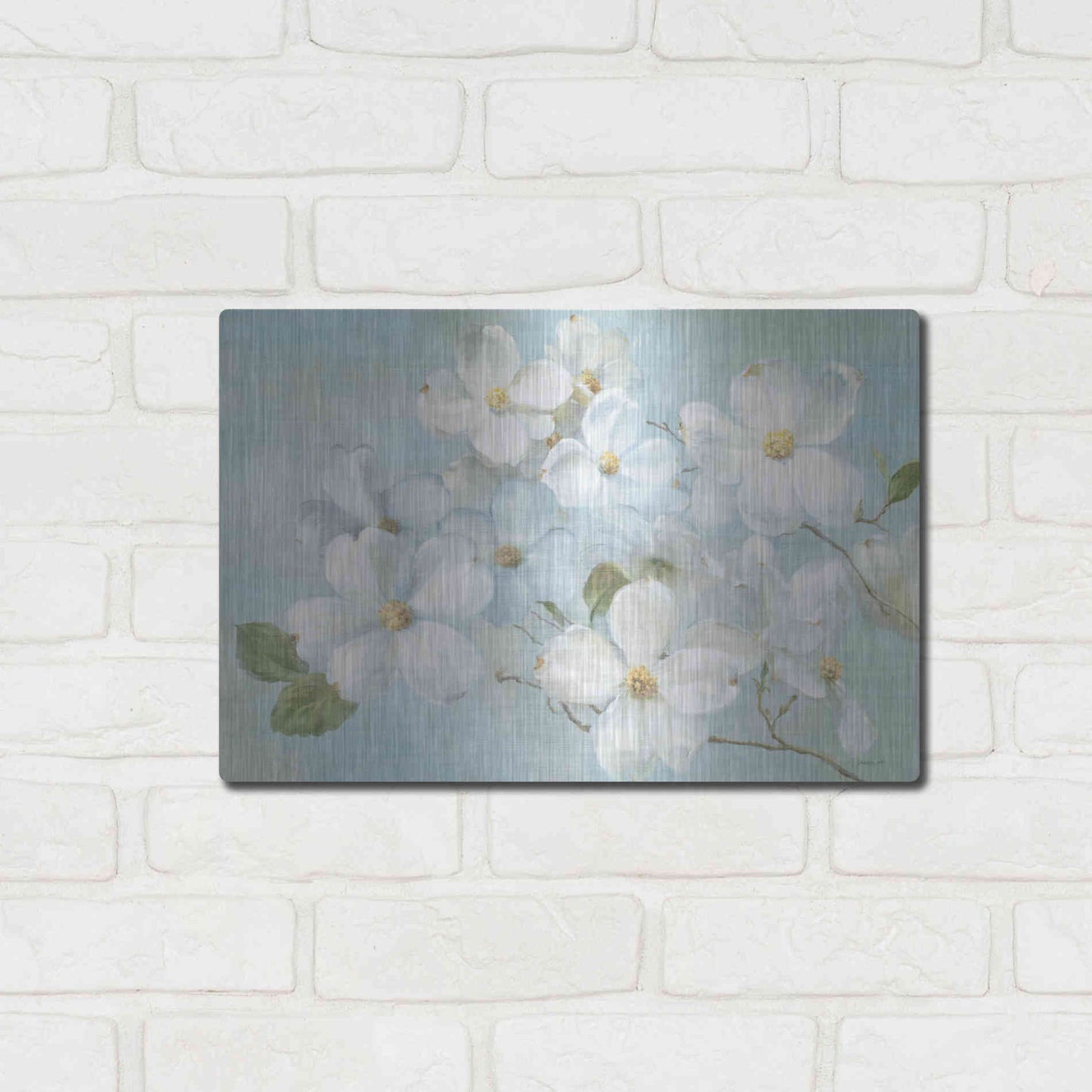 Luxe Metal Art 'Indiness Blossoms Light' by Danhui Nai, Metal Wall Art,16x12