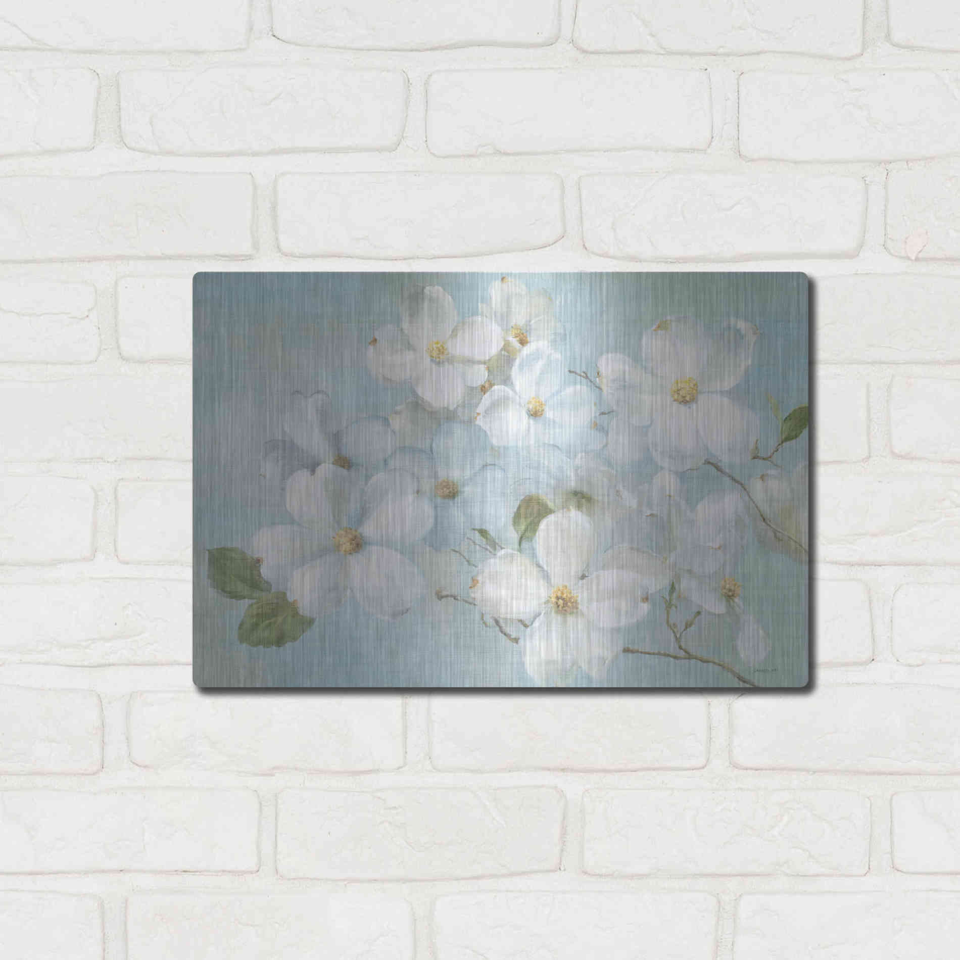 Luxe Metal Art 'Indiness Blossoms Light' by Danhui Nai, Metal Wall Art,16x12