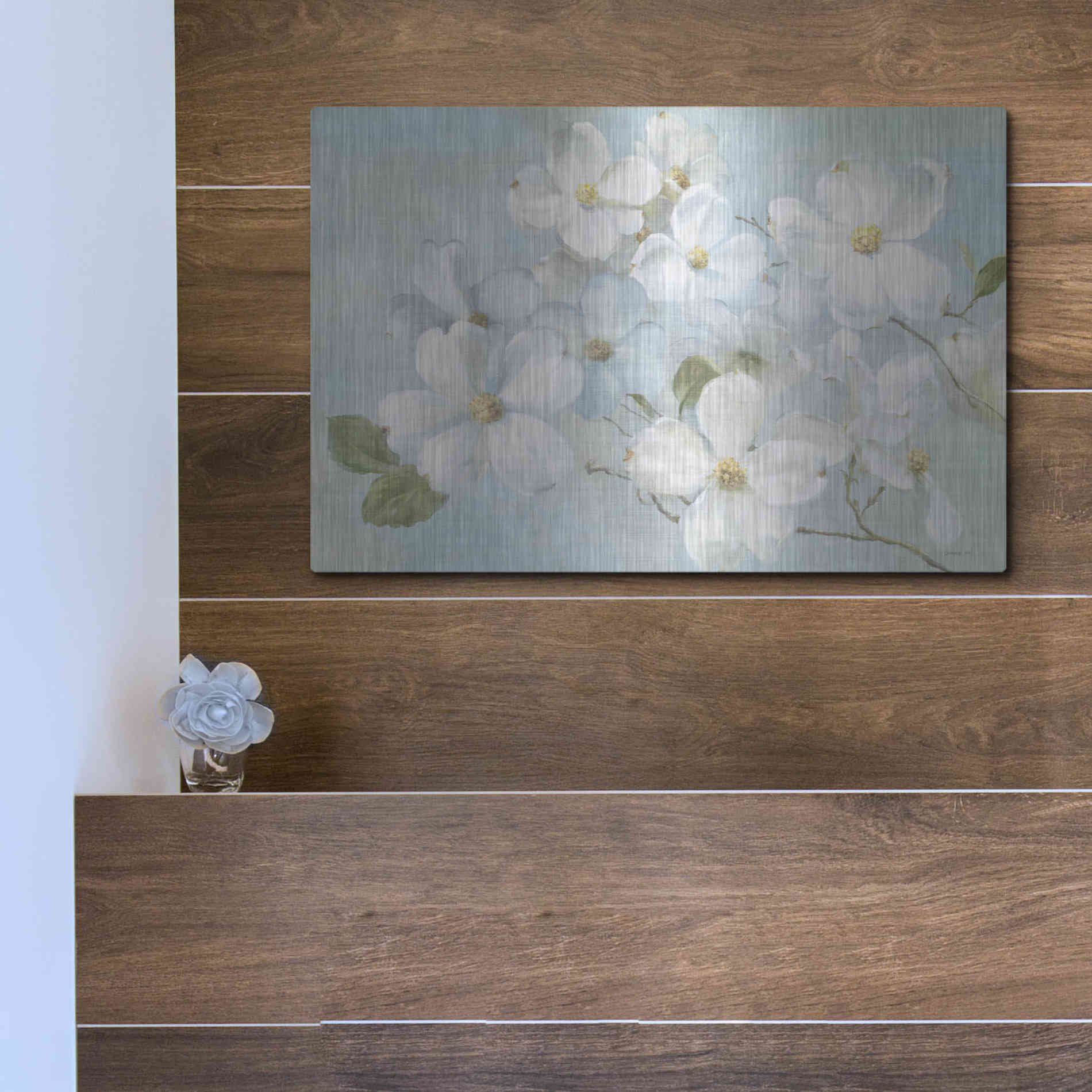 Luxe Metal Art 'Indiness Blossoms Light' by Danhui Nai, Metal Wall Art,16x12