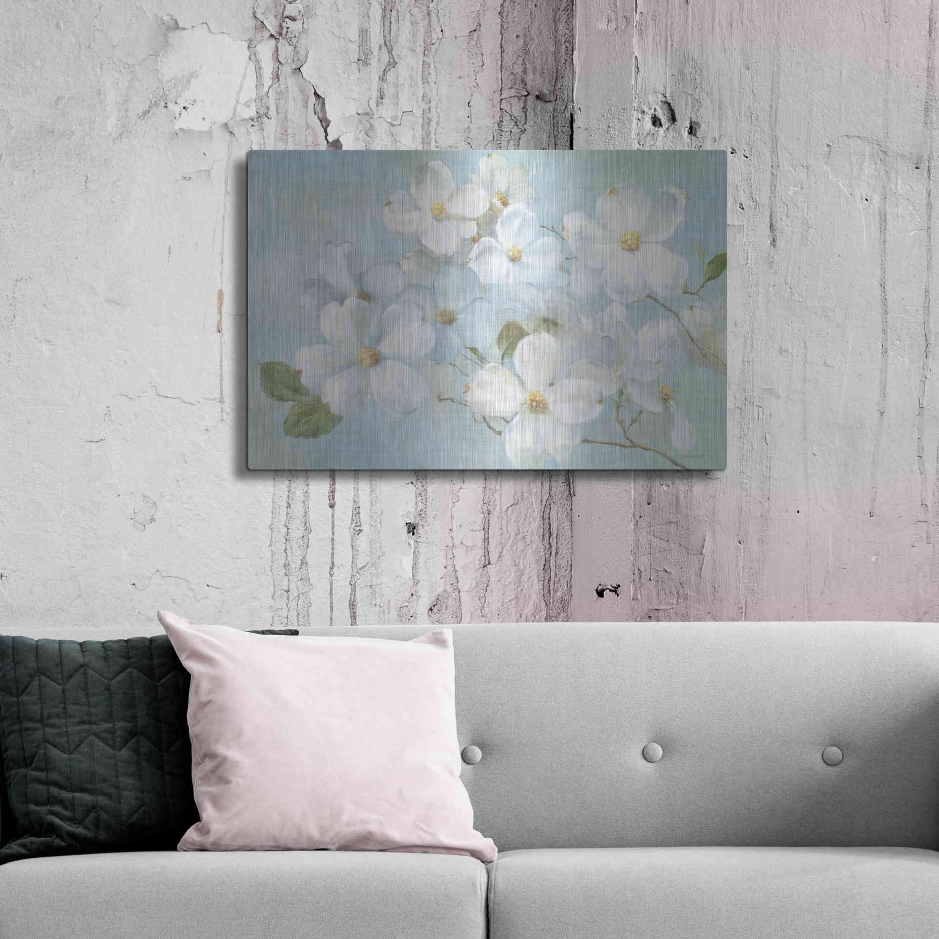 Luxe Metal Art 'Indiness Blossoms Light' by Danhui Nai, Metal Wall Art,36x24
