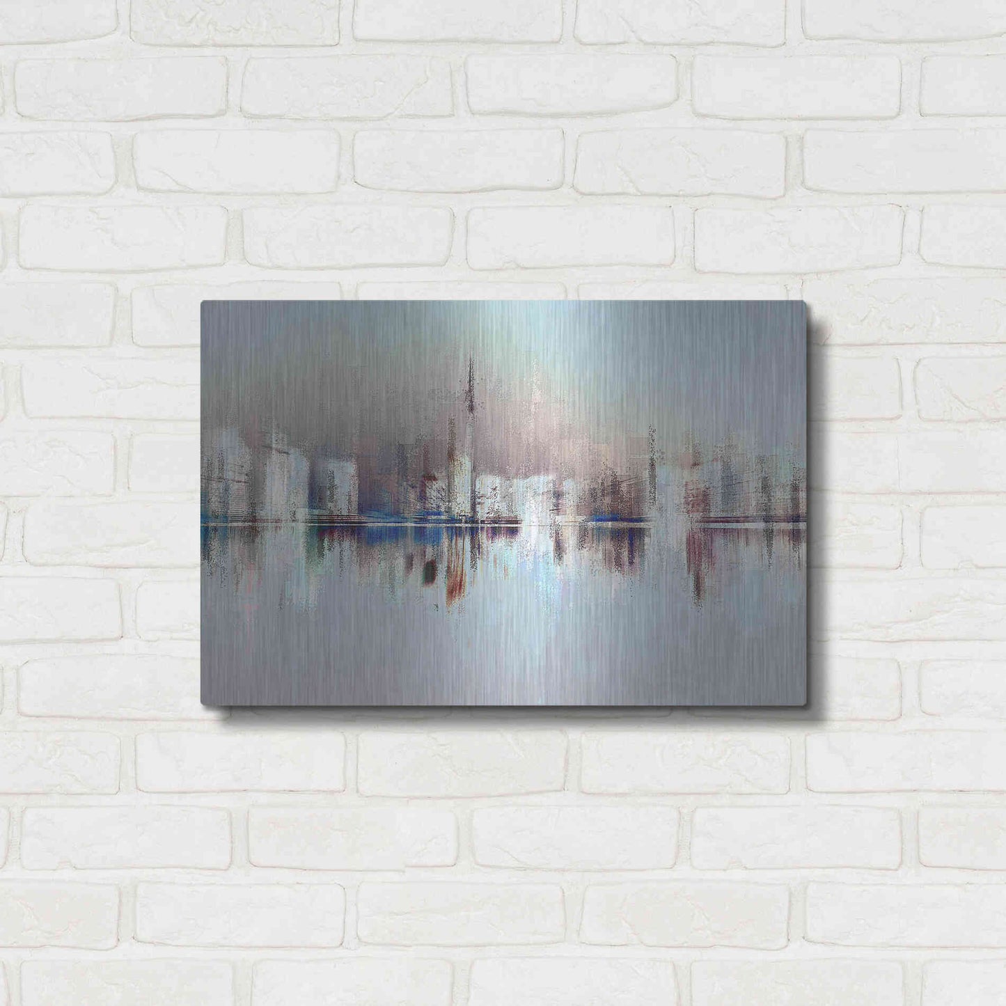 Luxe Metal Art 'City of Pastels' by David Manlove, Metal Wall Art,24x16