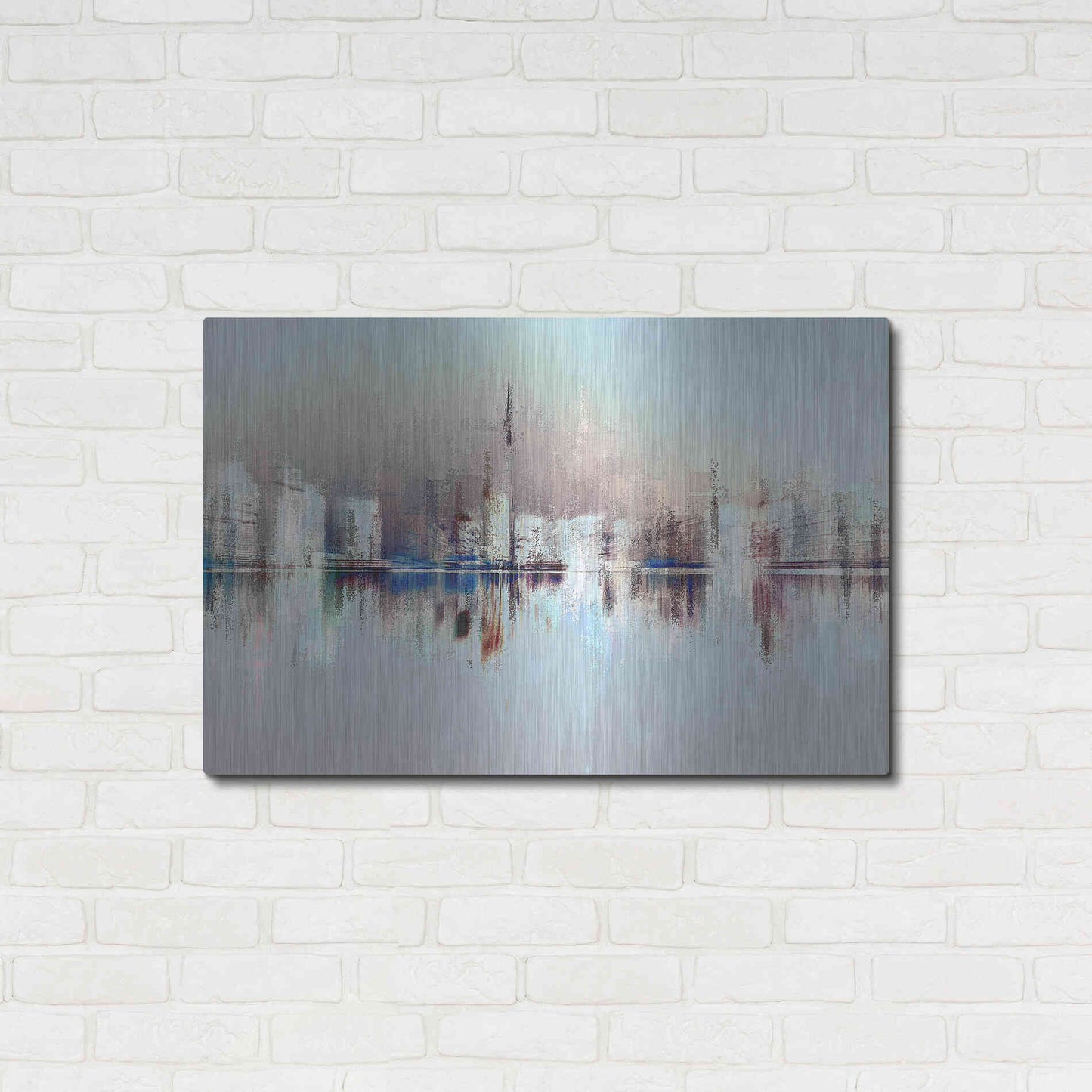 Luxe Metal Art 'City of Pastels' by David Manlove, Metal Wall Art,36x24