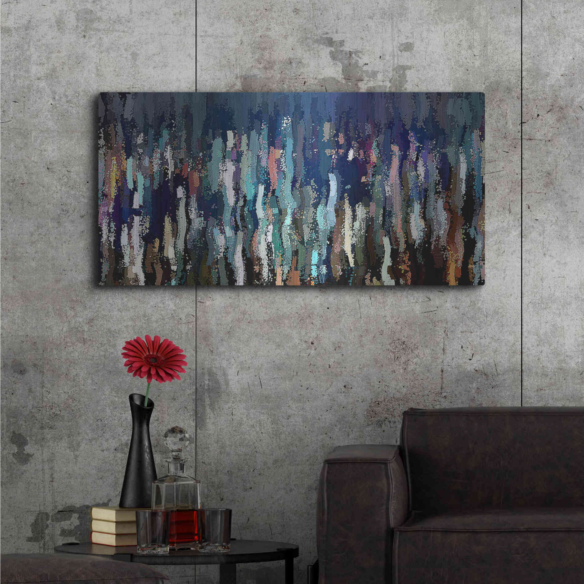 Luxe Metal Art 'Effervescence 2' by David Manlove, Metal Wall Art,48x24