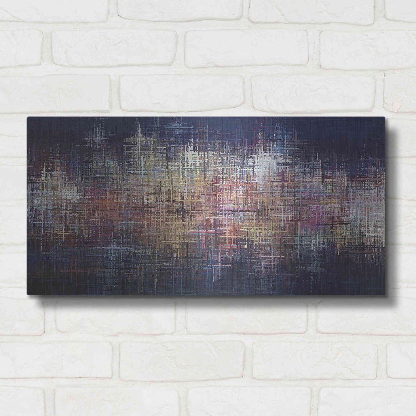 Luxe Metal Art 'Pastel Crosses' by David Manlove, Metal Wall Art,24x12