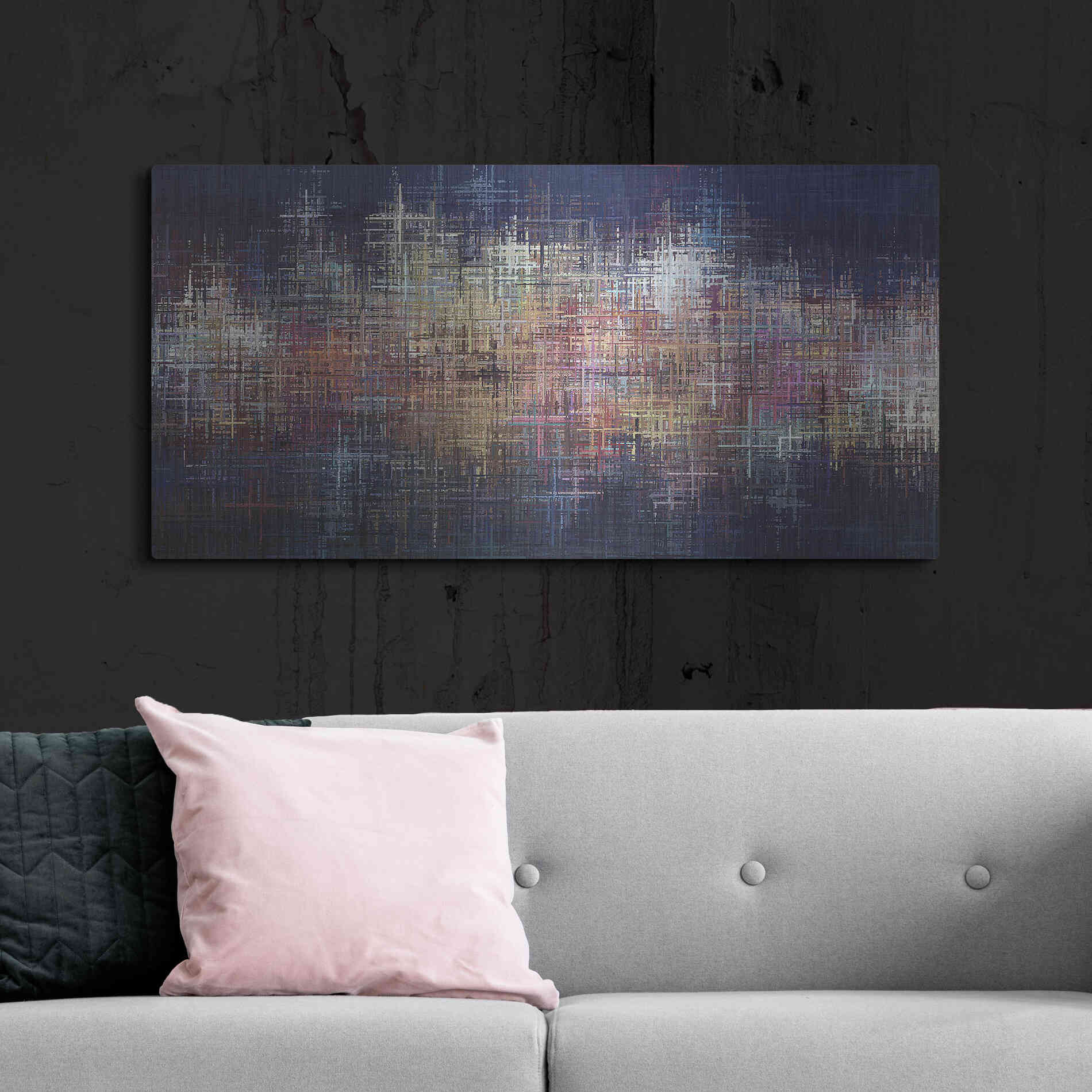 Luxe Metal Art 'Pastel Crosses' by David Manlove, Metal Wall Art,48x24