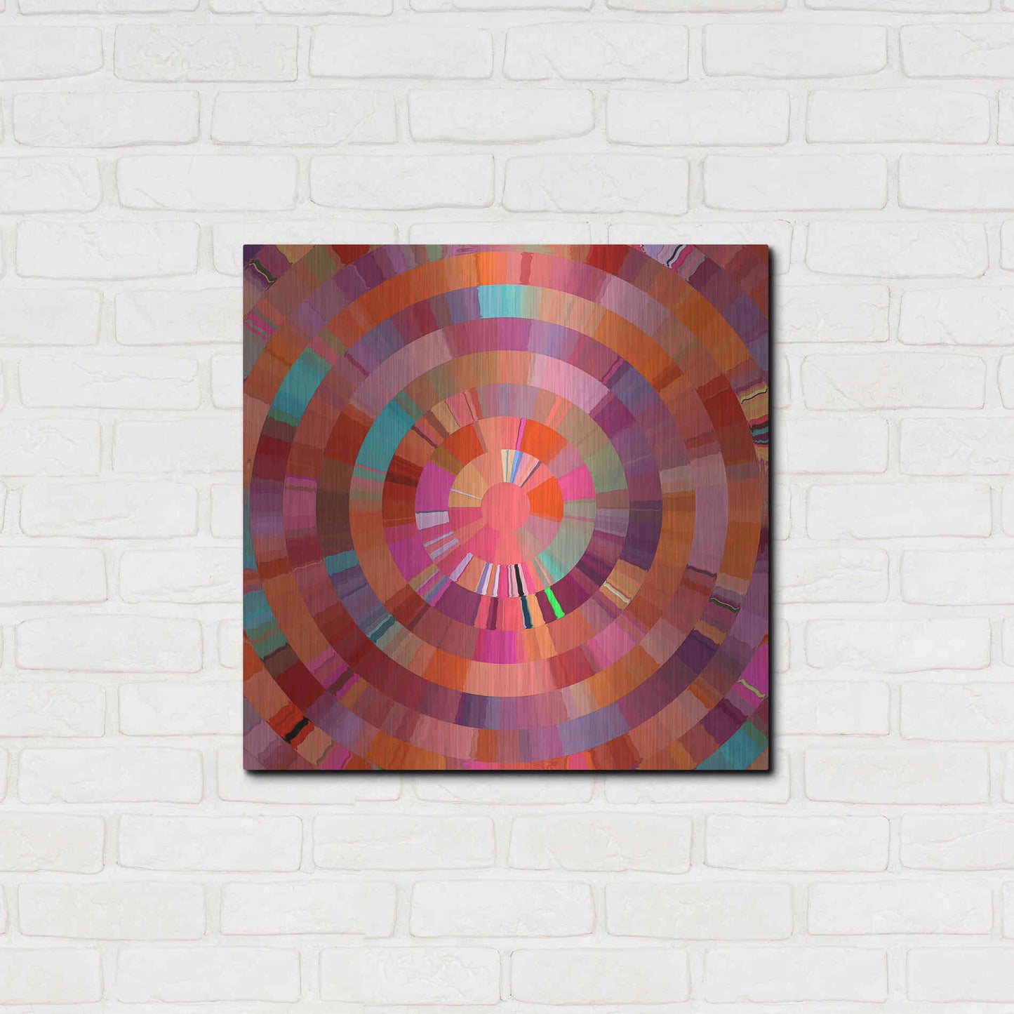 Luxe Metal Art 'Coral Radial 1' by David Manlove, Metal Wall Art,24x24