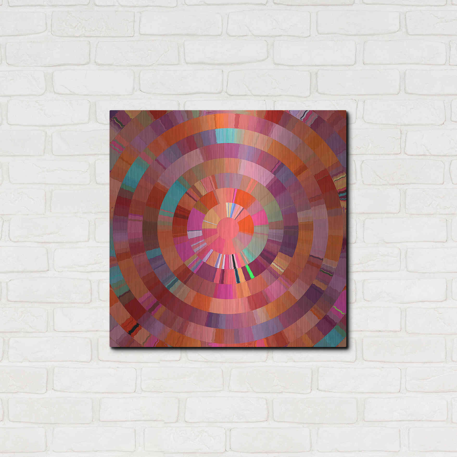 Luxe Metal Art 'Coral Radial 1' by David Manlove, Metal Wall Art,24x24