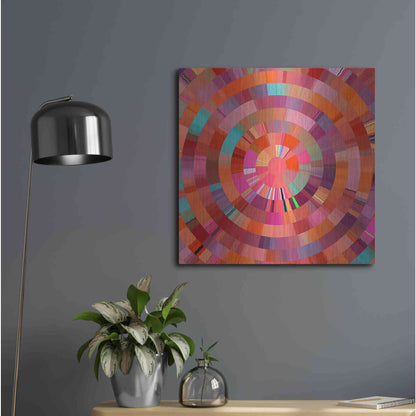 Luxe Metal Art 'Coral Radial 1' by David Manlove, Metal Wall Art,24x24