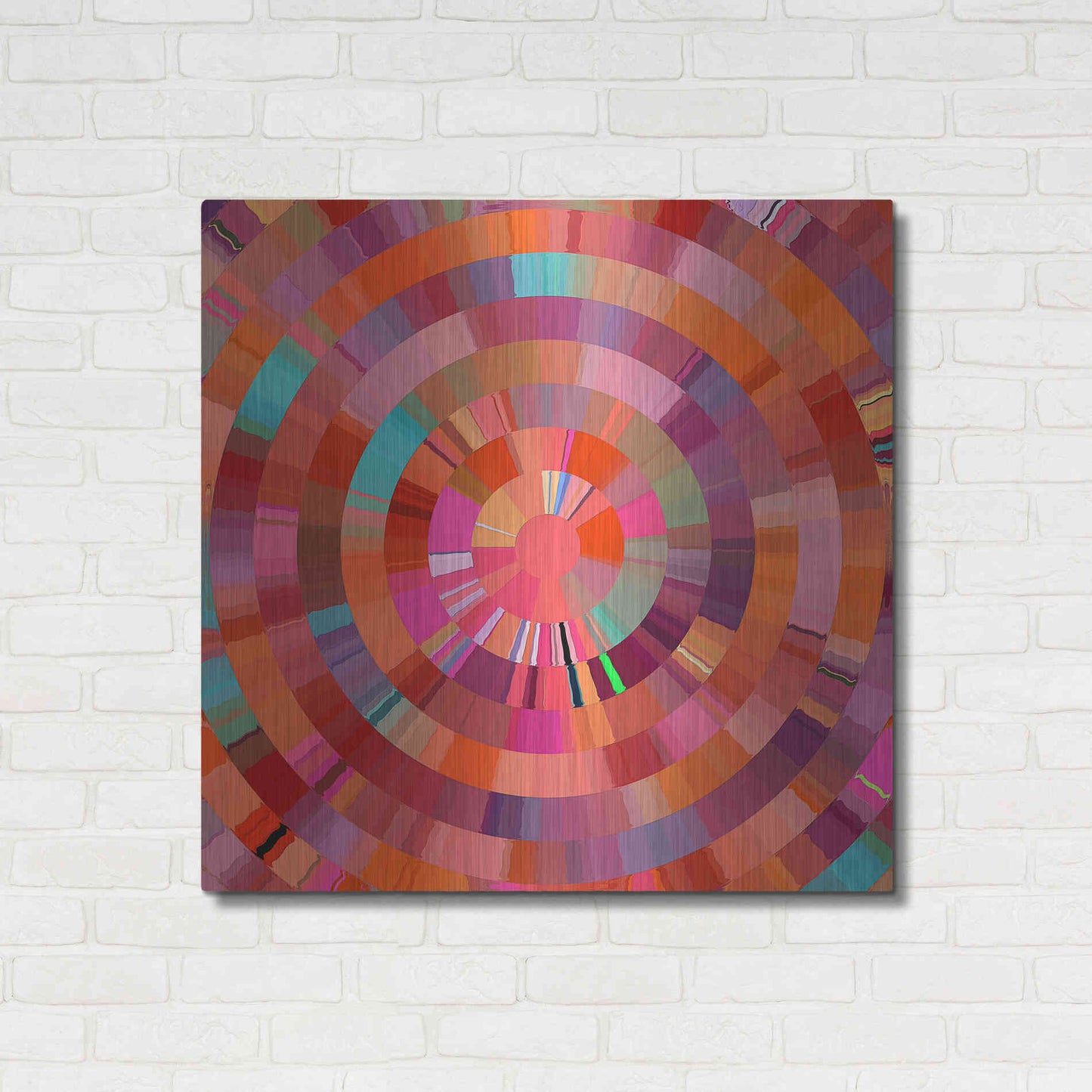 Luxe Metal Art 'Coral Radial 1' by David Manlove, Metal Wall Art,36x36