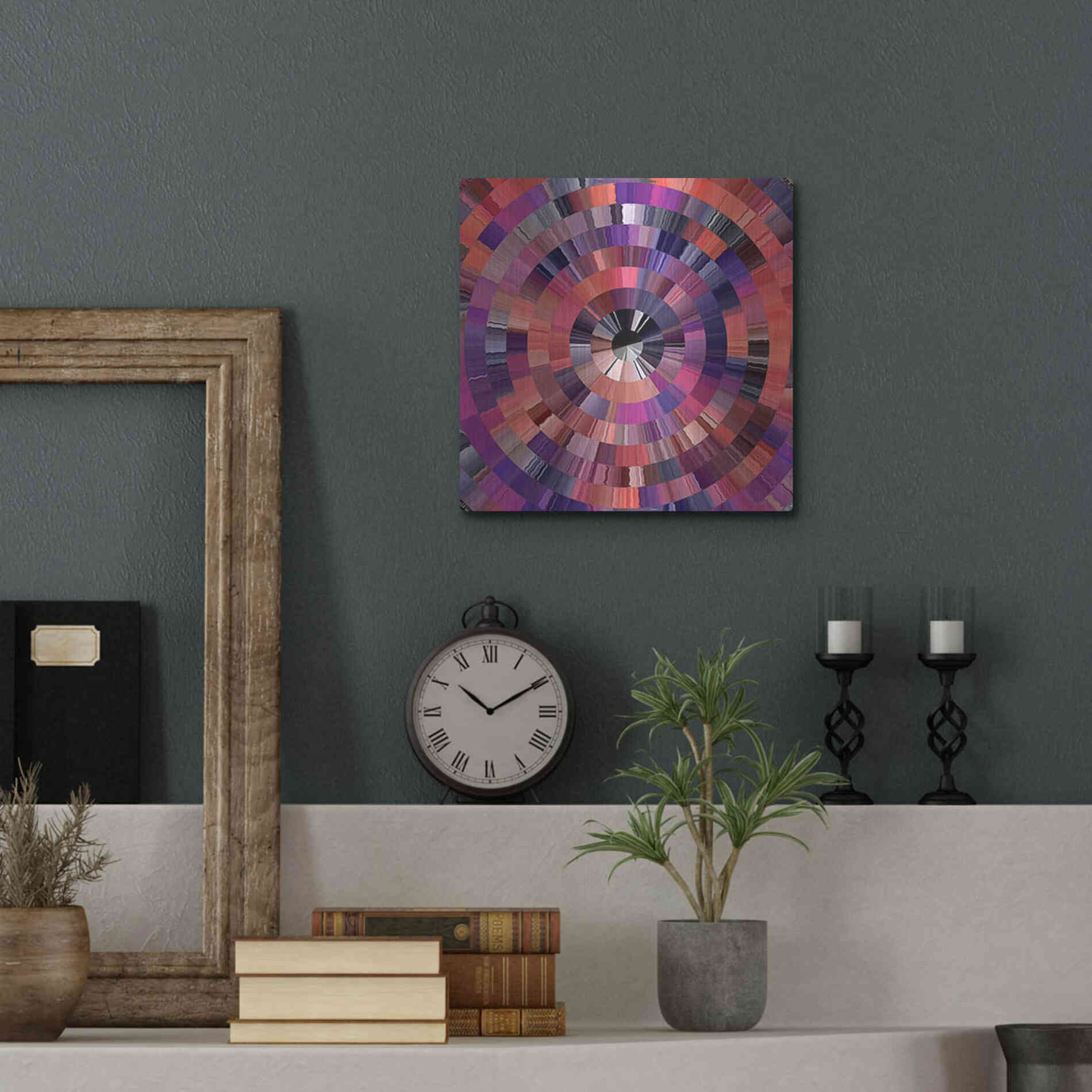 Luxe Metal Art 'Coral Radial 2' by David Manlove, Metal Wall Art,12x12