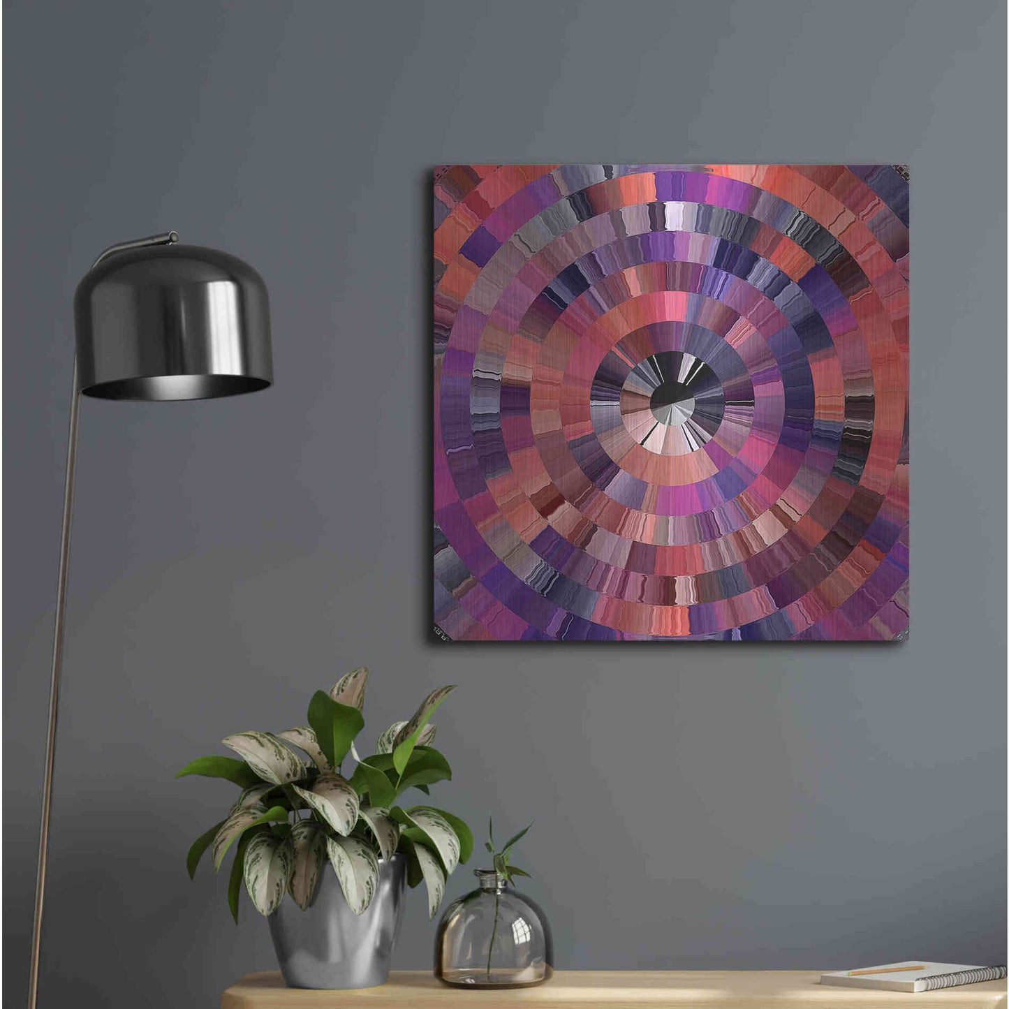 Luxe Metal Art 'Coral Radial 2' by David Manlove, Metal Wall Art,24x24