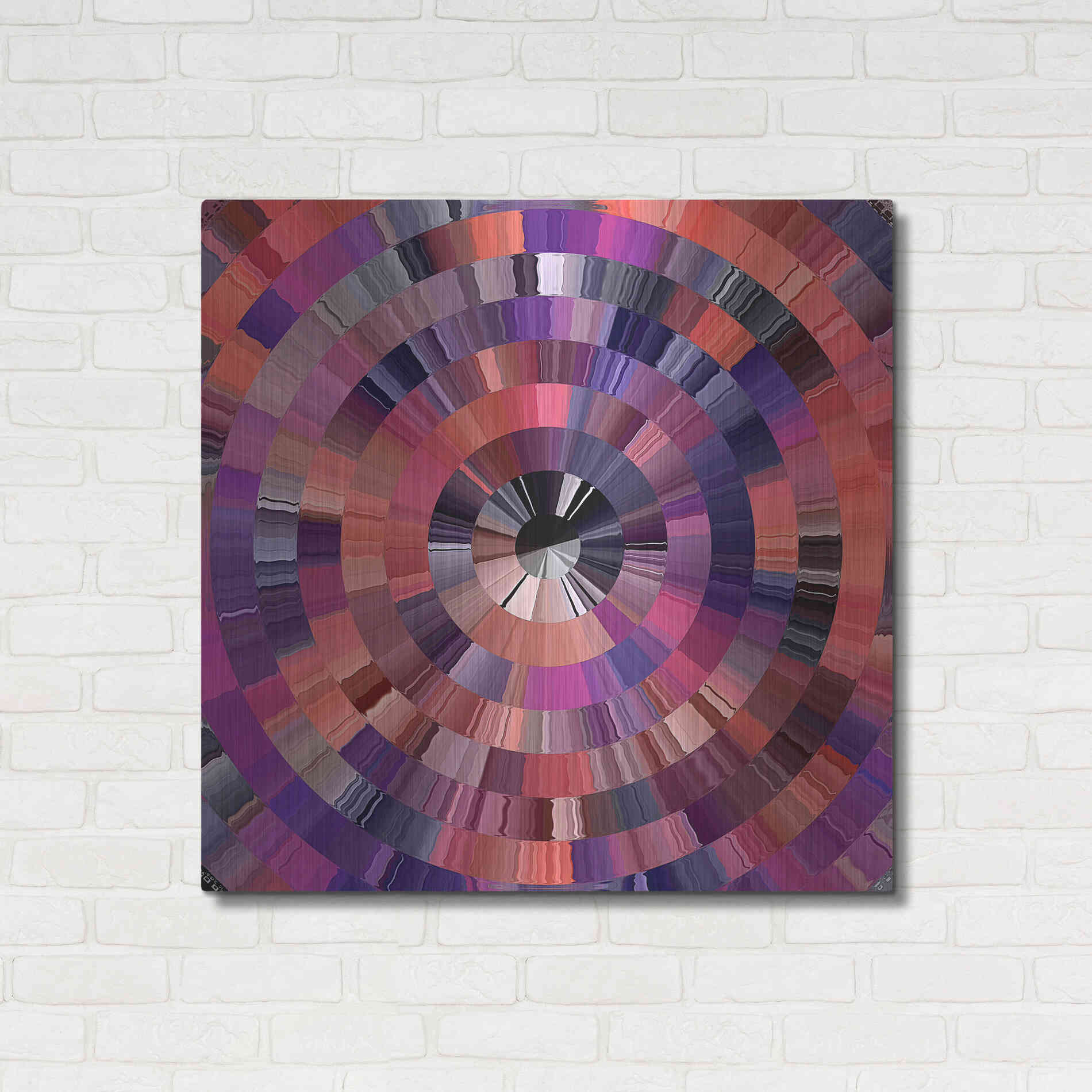 Luxe Metal Art 'Coral Radial 2' by David Manlove, Metal Wall Art,36x36