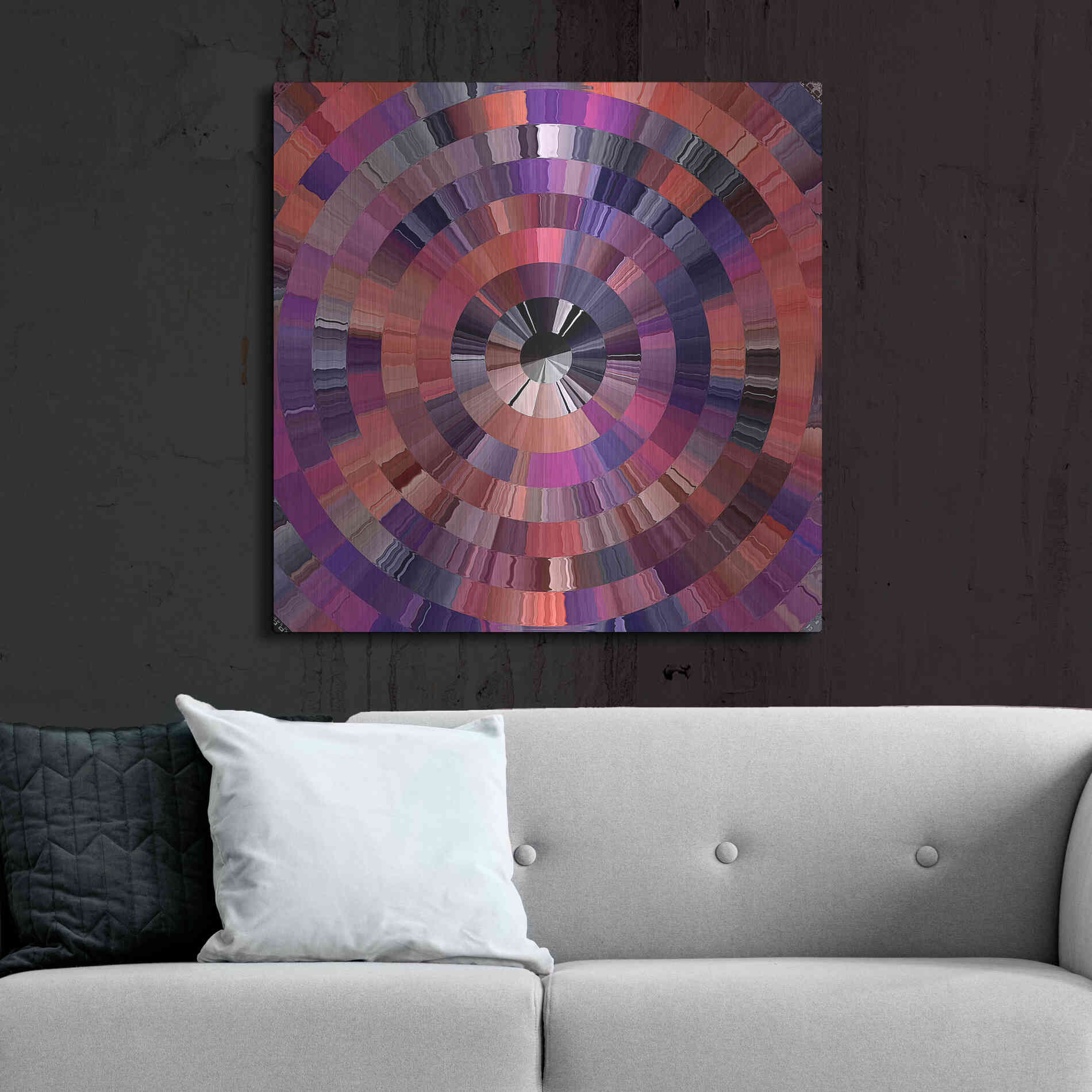 Luxe Metal Art 'Coral Radial 2' by David Manlove, Metal Wall Art,36x36