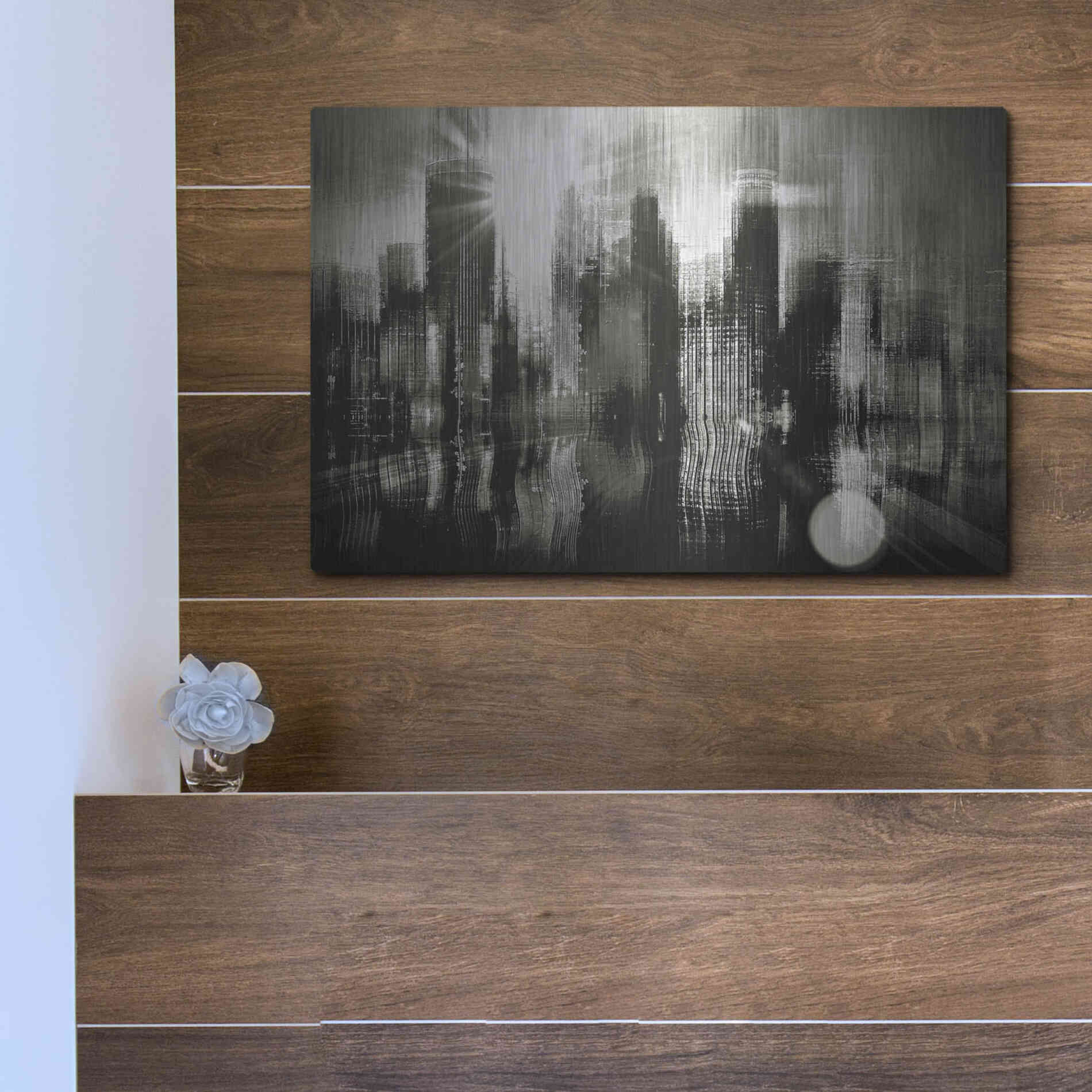 Luxe Metal Art 'Minneapolis Apocalypse' by David Manlove, Metal Wall Art,16x12