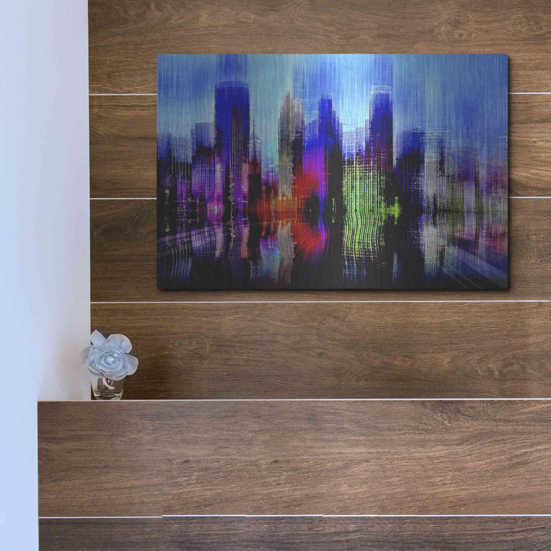 Luxe Metal Art 'Minneapolis' by David Manlove, Metal Wall Art,16x12