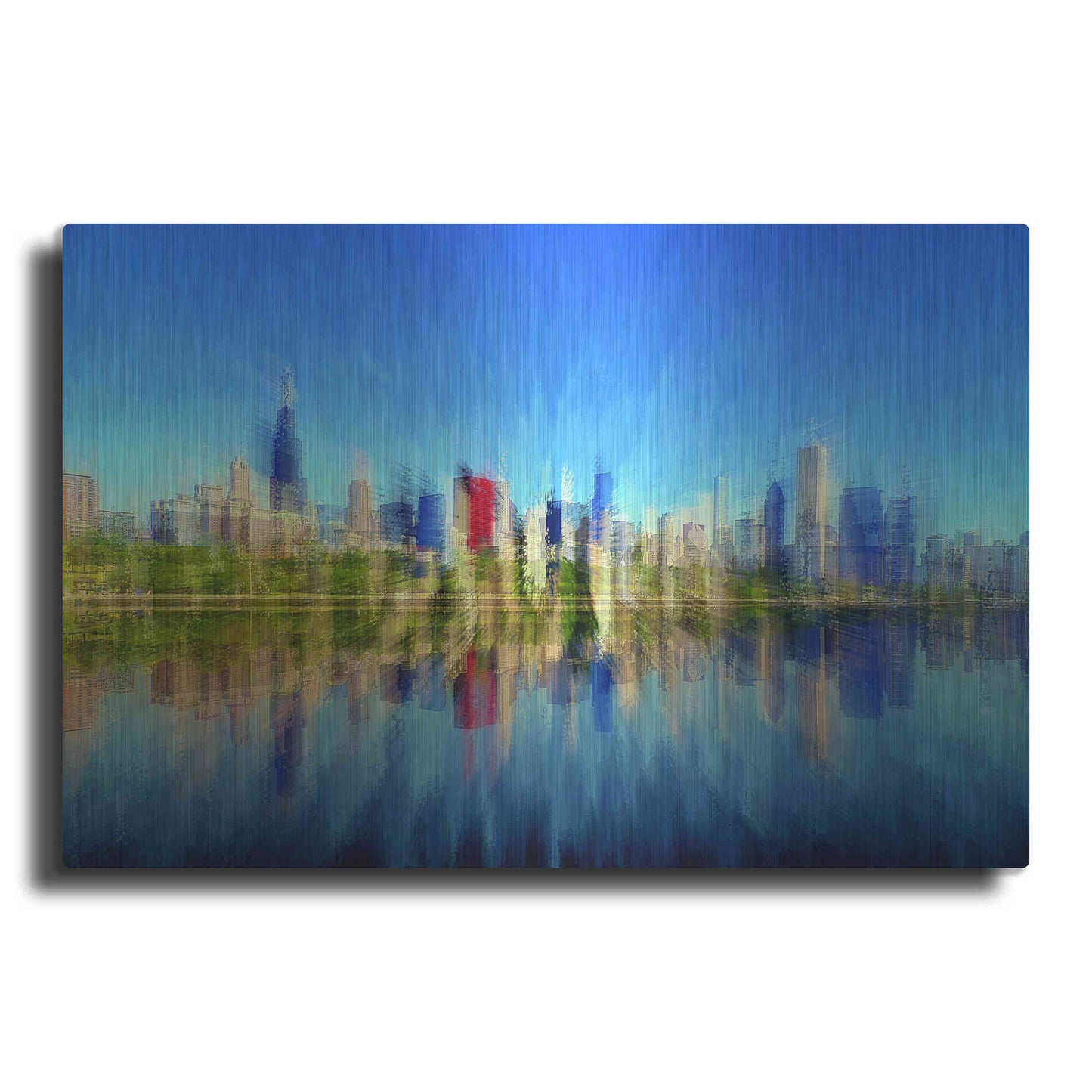 Luxe Metal Art 'Chicago Skyline 4' by David Manlove, Metal Wall Art