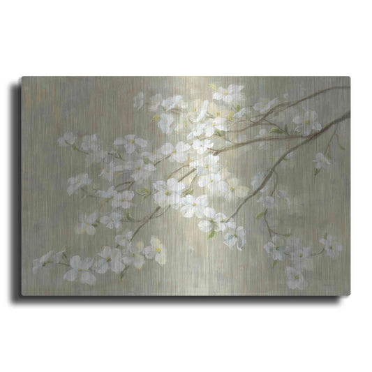 Luxe Metal Art 'Dogwood in Spring Neutral Crop' by Danhui Nai, Metal Wall Art