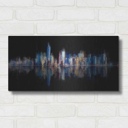 Luxe Metal Art 'New York Pan 6' by David Manlove, Metal Wall Art,24x12