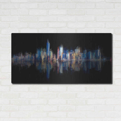 Luxe Metal Art 'New York Pan 6' by David Manlove, Metal Wall Art,48x24